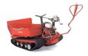 Red All-Terrain Tracked Transport with dump-bed and caterpillar treads
