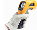 Infrared Thermometer gun displaying temperature