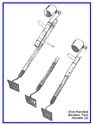 Diagram showing attachment of One-Handed Garden Tool Handle to tool