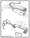 Diagram of the Easy-Grip Hand Tool on a garden hand rake