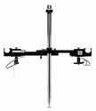 Running through the midpoint of the horizontal adjustable-width mounting bar is the vertical stainless steel pole onto which a gun mount is affixed.