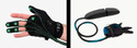 Left pic of right hand wearing Carbonhand Grip-Strengethening Glove. Rt pic of same glove alone against white background
