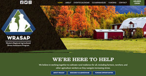Screen shot of Western FRSAN website home page with logo and farm scene shown