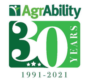 AgrAbility 30-year anniversary logo with 1991-2021 at bottom