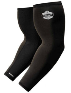 Two black fabric cooling arm sleeves