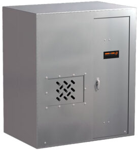 Large metal box with door and openings for air flow